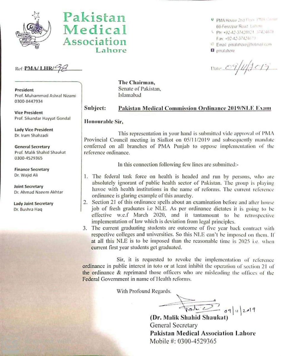 DrMuhamamd's tweet photo. Thanks PMA.....
#Say no to NLE 
#Bring back PMDC 
#Say no to PMC https://t.co/lXOE2w1pWz