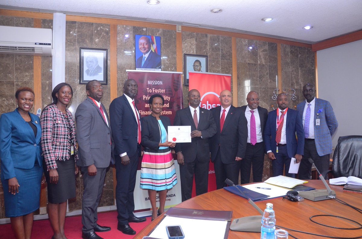 AbsaUganda's tweet photo. It's official, we are legally Absa Bank Uganda and we are open for business. #HelloFromAbsa https://t.co/V4qvomCpO0