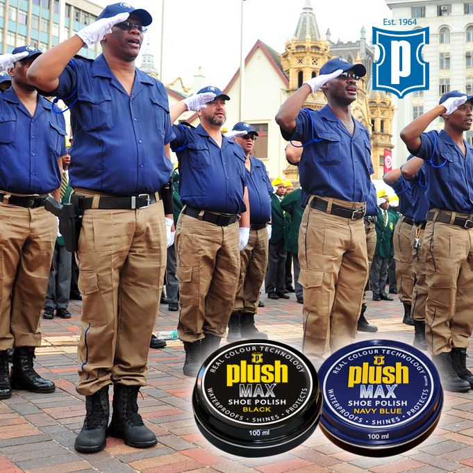 Plush_ZA's tweet photo. We get safety and security from the men and women in uniform. What you get from Plush is maximum care and protection for your leather shoes with Plush Supreme Max Polishes available in 50ml and 100ml tins. Try NEW Max Polish in Navy available in store today. #RefreshandProtect. https://t.co/uwn1OaFhEw
