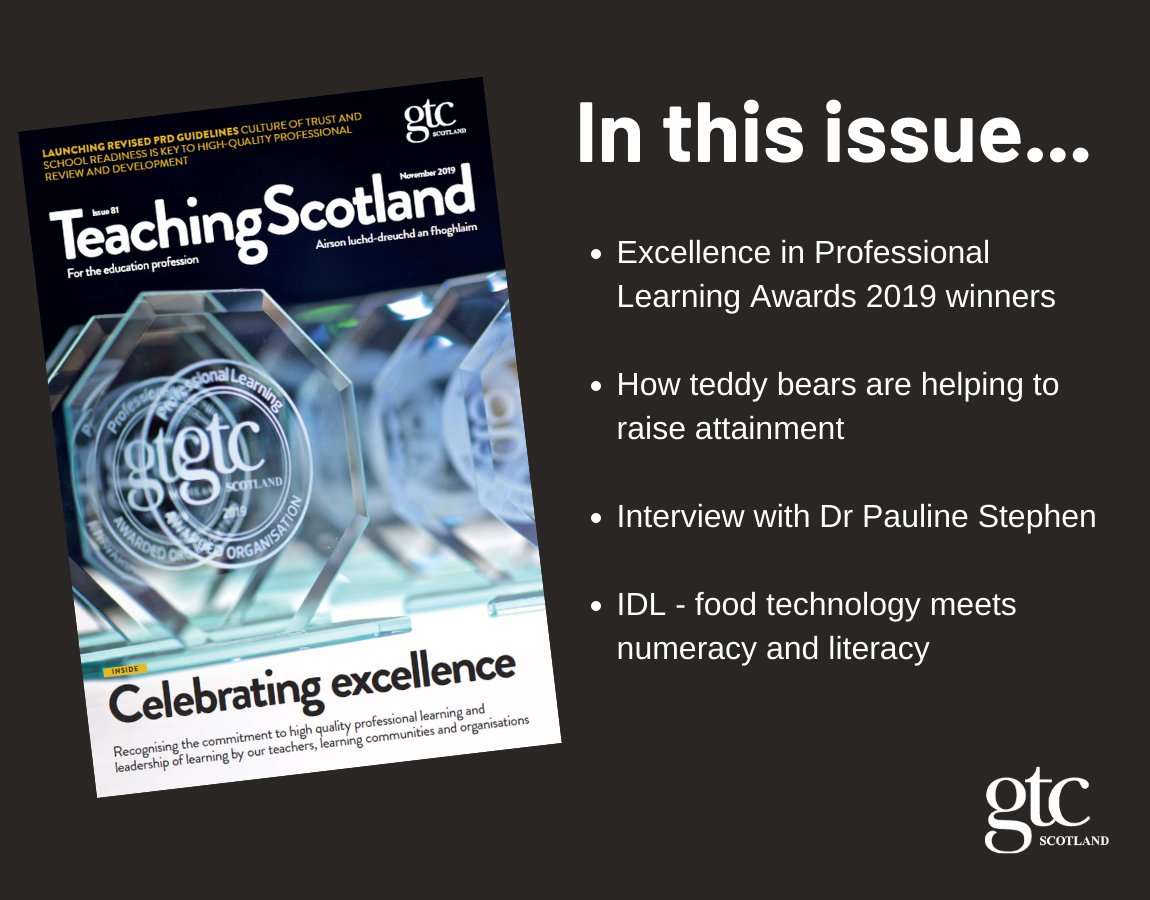 The November 2019 issue of Teaching Scotland is landing on doorsteps this week! Read the digital version online now: ow.ly/B07850x4vCC