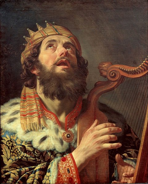 Gerard van Honthorst. King David Playing the Harp. Painting. Year: 1622. https://commons.wikimedia.org/wiki/File:Gerard_van_Honthorst_-_King_David_Playing_the_Harp_-_Google_Art_Project.jpg