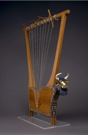 "Queen's Lyre" from the British Museum. https://www.britishmuseum.org/research/collection_online/collection_object_details.aspx?assetId=29445001&objectId=368339&partId=1