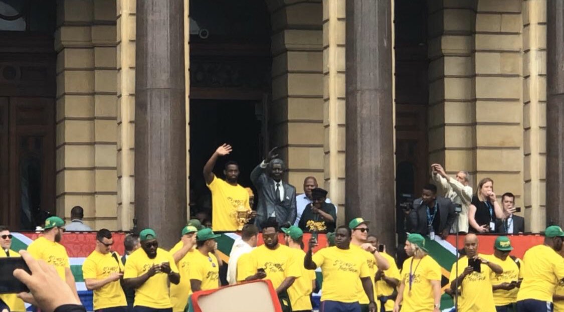 The past president of South Africa with the future one.