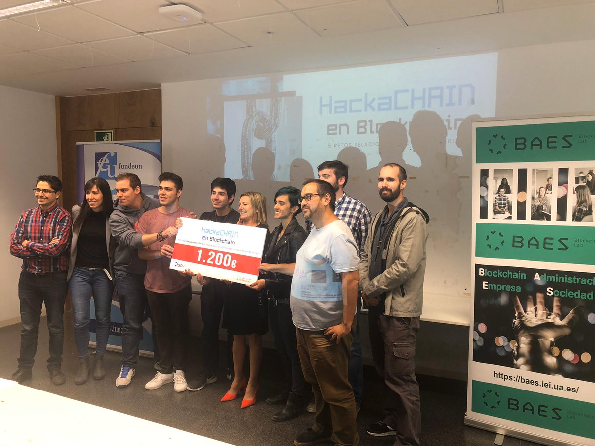 fundeun's tweet photo. Si quieres conocer a los ganadores de la #Hackathon de #HackaChain en #blockchain sintoniza a las 12 horas @radiodelaUA donde el director de #Fundeun @rafalafont les va a entrevistar. Contaremos también con el mentor Antonio Sánchez Zaplana. https://t.co/4QAGlLpbMP