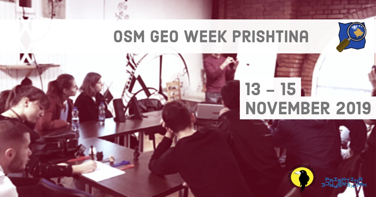 flosskosova's tweet image. OSM Geography Awareness Week!

Lets celebrate together,  join us in these 3 activities! 

1. OSM Meetup @PRNHackerspace 13 Nov 17:30

2. OSGeo and OSM intro @ UNI PR / Geo Dept 14 Nov

3. MAPATHON @ UNI PR / Geo Dept 15 Nov 11:00

@osmgeoweek osmgeoweek.org
#osmgeoweek