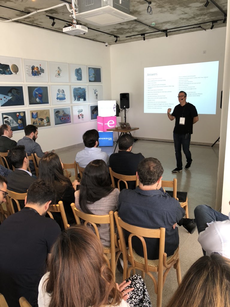 EndeavorJo's tweet photo. 2nd session of the day: "#GrowthMarketing &amp; The #OnlineExperience" presented by #EndeavorEntrelreneur @ramzihalaby co-founder of @TheOnlineProj 
#FoodForThought #oneendeavor https://t.co/04y8CeOZTZ