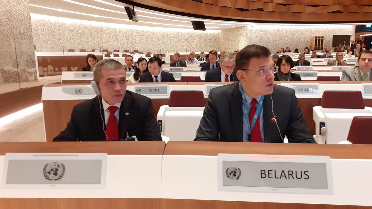 BelarusUNOG's tweet photo. 🇧🇾 #PR @BelarusUNOG Yury #Ambrazevich elected Vice-President of the 13th Conference of HCP to #ProtocolV to the #CCWUN . Amb.#Ambrazevich & Col. Andrei #Kurakov @MOD_BY reported to the Conference on #ExplosiveRemnantsofWar clearance in #Belarus @ODA_Geneva https://t.co/W2eKx4XML9