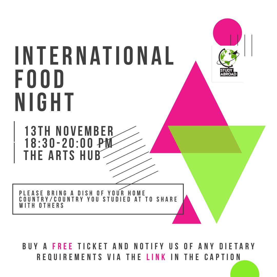 Languages_UEA's tweet photo. CALLING ANY RETURNED OR INCOMING STUDENTS ๐ข
Come along to the International Food Night! ๐ฑ๐ฎ๐ฅ
https://t.co/Q8t4aOAMPW
@ueastudyabroad
#UEA #UEALCS #LanguageAndCommunicationStudies #UEAFamily #StudyAbroad #UEAStudyAbroad https://t.co/ejju72H56h