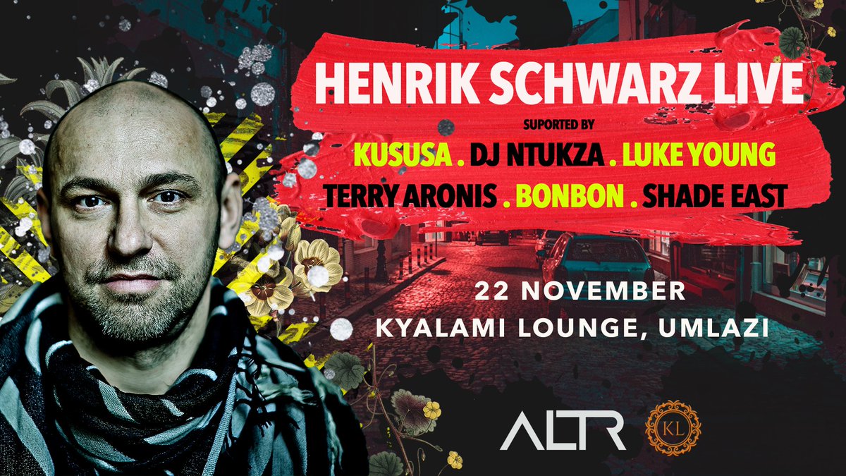 Introducing the supporting lineup for Henrik Schwarz Live in Umlazi. 

<a href="/KususaOfficial/">Kususa</a> 
Terry Aronis 
DJ Ntukza 
Luke Young 
<a href="/bonbonblessing/">Bonbon Blessing</a> 
<a href="/ShadeEast/">Shade East</a> 

Ticket Sales 
bit.ly/2No7KMn
