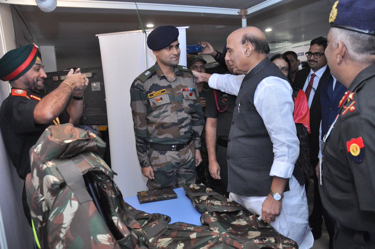 rajnathsingh's tweet image. Delighted to interact with the Innovators and Startups working in the Defence sector at #DefConnect in New Delhi. Defence sector will play a major role in making India a $5 trillion economy. Our aim is to make the Indian defence industry self-reliant &amp;amp; less dependent on imports.