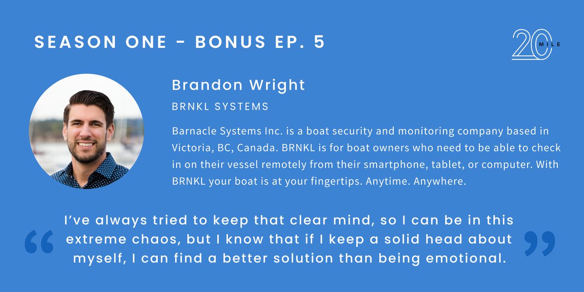 20mileco (@20mileco) on Twitter photo Bonus Episode 5 is out now!
Join <a href="/CoastalBrandon/">Brandon Wright</a> #founder of <a href="/brnklio/">BRNKL by Barnacle Systems</a> for another episode, and learn about his brief experience of being held at gunpoint.
Never a dull moment with Brandon!
buff.ly/2Q9x5v5 Bonus Episode 5 is out now!
Join <a href="/CoastalBrandon/">Brandon Wright</a> #founder of <a href="/brnklio/">BRNKL by Barnacle Systems</a> for another episode, and learn about his brief experience of being held at gunpoint.
Never a dull moment with Brandon!
buff.ly/2Q9x5v5