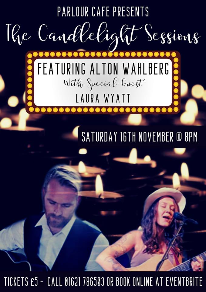 Join us for The Candlelight Sessions with @AltonWahlberg at the cafe this Saturday 16th November 8pm. A wonderful evening of live music by candlelight, along with our evening bar including our new cocktail menu! £5 per person - call 01621 786503 to book your tickets! 🎸🍷🍺