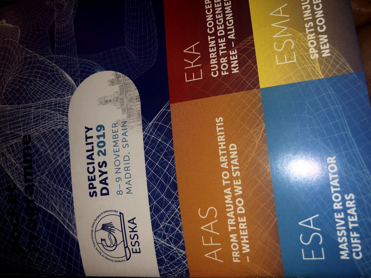 InstitutoCugat's tweet photo. #ESSKASpecialtyDays ha celebrado los días 8-9 en Madrid un encuentro con para hablar de temas en Cirugía de Hombro, Rodilla y Lesiones Deportivas. El Instituto Cugat ha tenido representación a través del Dr. Samitier y el Dr. Alentorn-Geli.

#Artroscopia #ESSKAmadrid
#esska2019 https://t.co/lZoO6wpIK8