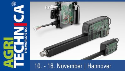Thomson_Ind_EU's tweet photo. Get first-hand information about smart linear #actuators – visit Thomson until 16th November at #Agritechnica2019, the world's leading trade fair for agricultural technology: We're looking forward to meeting you in Hall 15, booth no. G25 (Altra/Stromag booth). https://t.co/hRRZZJl6qN