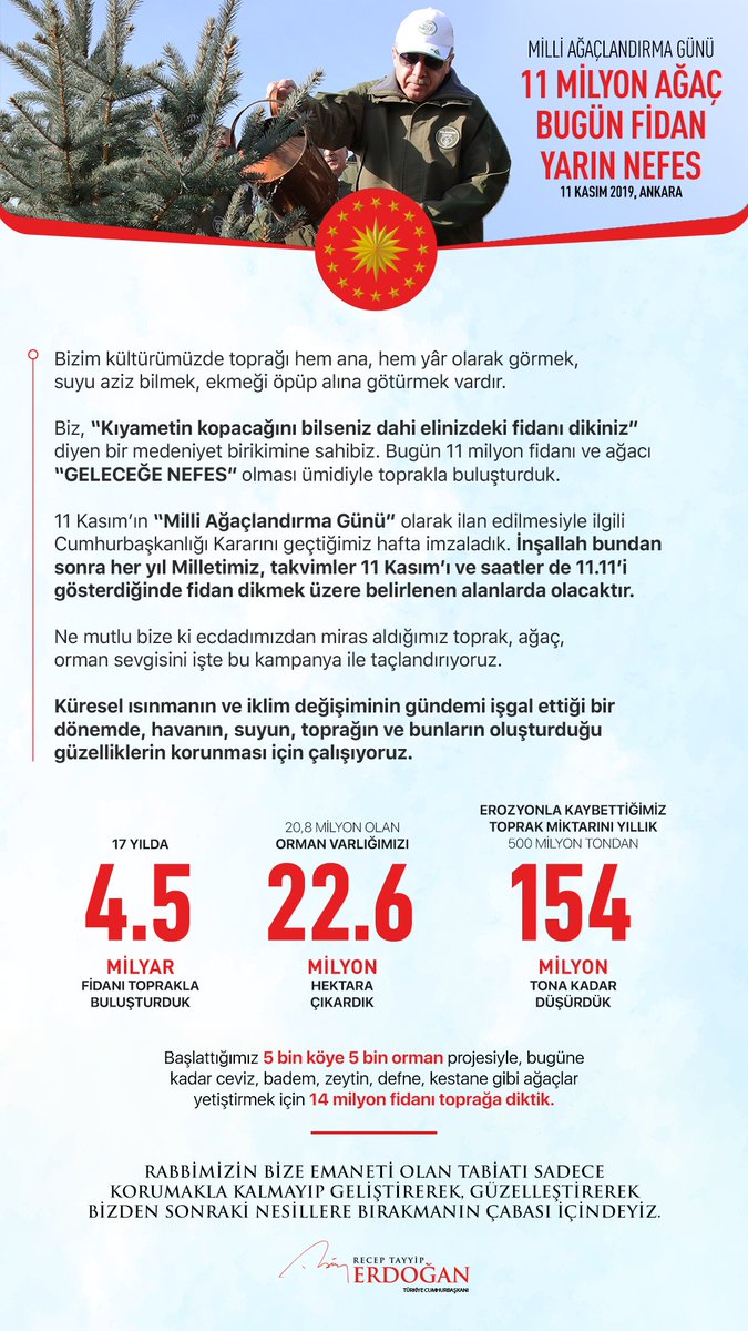 Rabbimizin bize emaneti olan tabiatı sadece korumakla kalmayıp geliştirerek, güzelleştirerek bizden sonraki nesillere bırakmanın çabası içindeyiz.