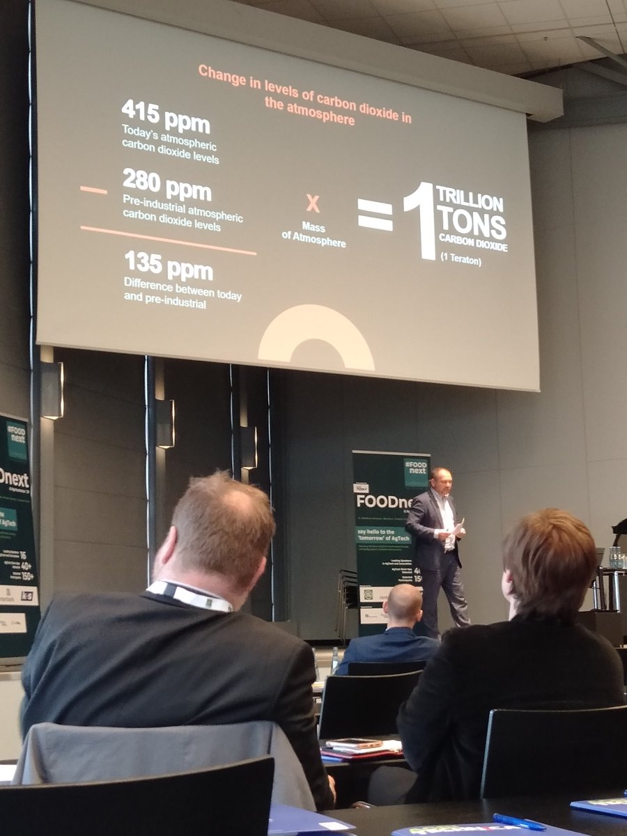 RobJAus's tweet photo. #foodnext starting with @Indigoag talking about #Terratron looking to remove 1trillion tons of carbon from the atmosphere. @AGRITECHNICA https://t.co/5R7VLo6VTK