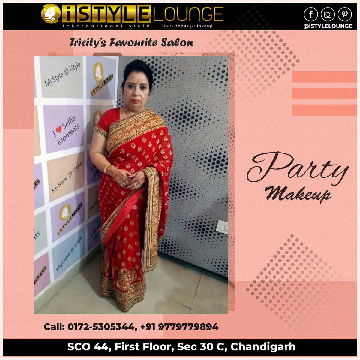 iStyleLounge30c's tweet photo. OUR HAPPY CLIENTS ! 
PARTY MAKEUP

Book📕 your appointment now. Call us📞 at 01725305344

SCO - 44, First Floor, Sector 30C, Chandigarh

#iStyleLounge #Chandigarh #tricity #happyclients💃 #Clientdiaries #partymakeup #hair #perfecthair #Makeup 💄#skin #bestsalon https://t.co/FdxgyB4CSC