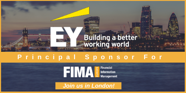 We are proud to welcome <a href="/EYnews/">EY</a> as our principal sponsor for #FIMAEurope this year. Join us next month at Europe’s leading financial services #data event. Get the agenda here:  bit.ly/2BwmQbP