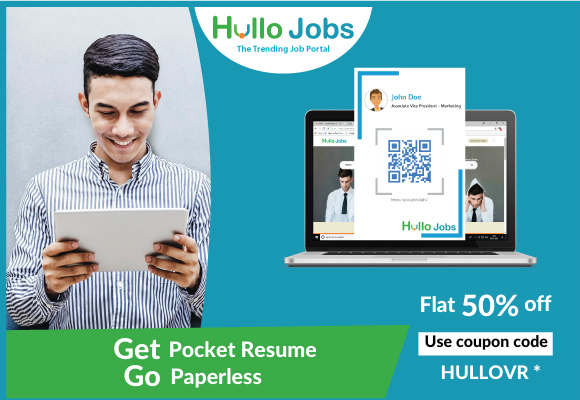 Hullojobs1's tweet photo. ➤ Hullo Jobs brings limited offer to Jobseekers, buy Pocket Resume at half price! With this resume, go paperless &amp; mobile friendly. Hurry, buy now; offer lasts 3 days only. 
☛ Flat 50% OFF Use Coupon Code HULLOVR
☛ Buy Visual Resume here:-  https://t.co/eTd7D5JolE https://t.co/D1Go67kGWo