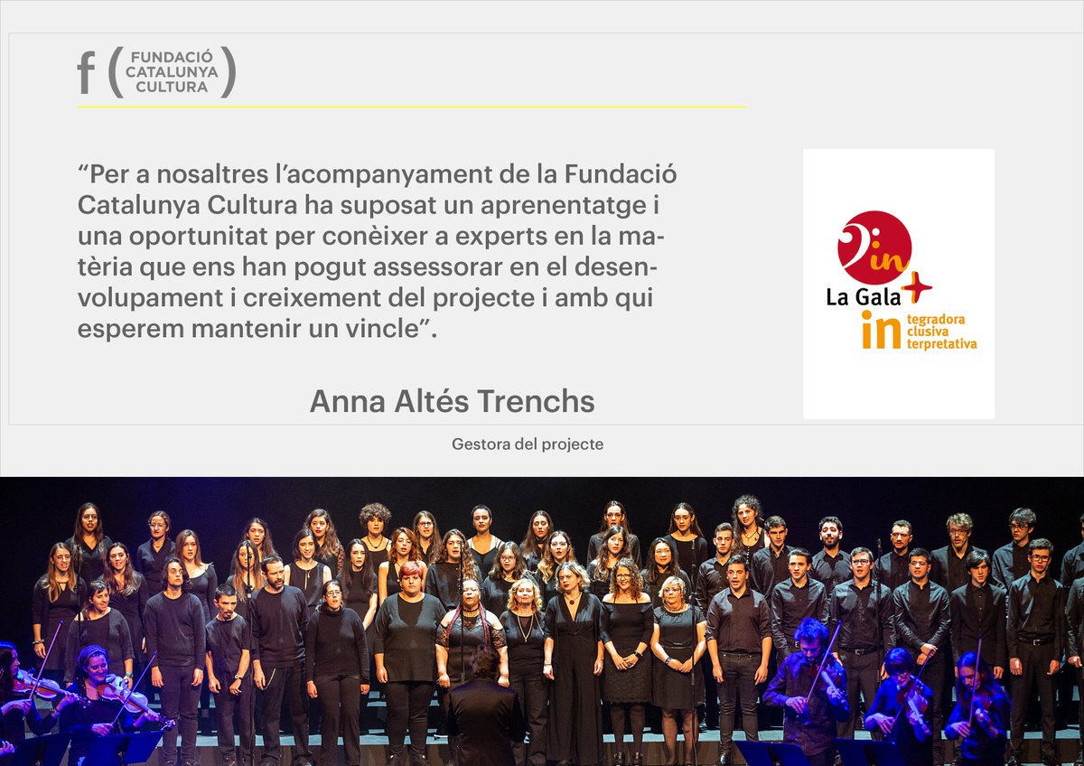 fcatcultura's tweet photo. El projecte cultural #LaGalaMésIN del @grupo_sifu és un dels projectes finalistes del #ProgramaIMPULSACULTURA2019 que participarà el pròxim 21 de novembre a la IV edició #IMPULSA2019 al Foyer del @Liceu_cat. #cultura #mecenatge #comunitatIMPULSA #PIC
https://t.co/h7bkxAQOwM https://t.co/ThLF7xKQMA
