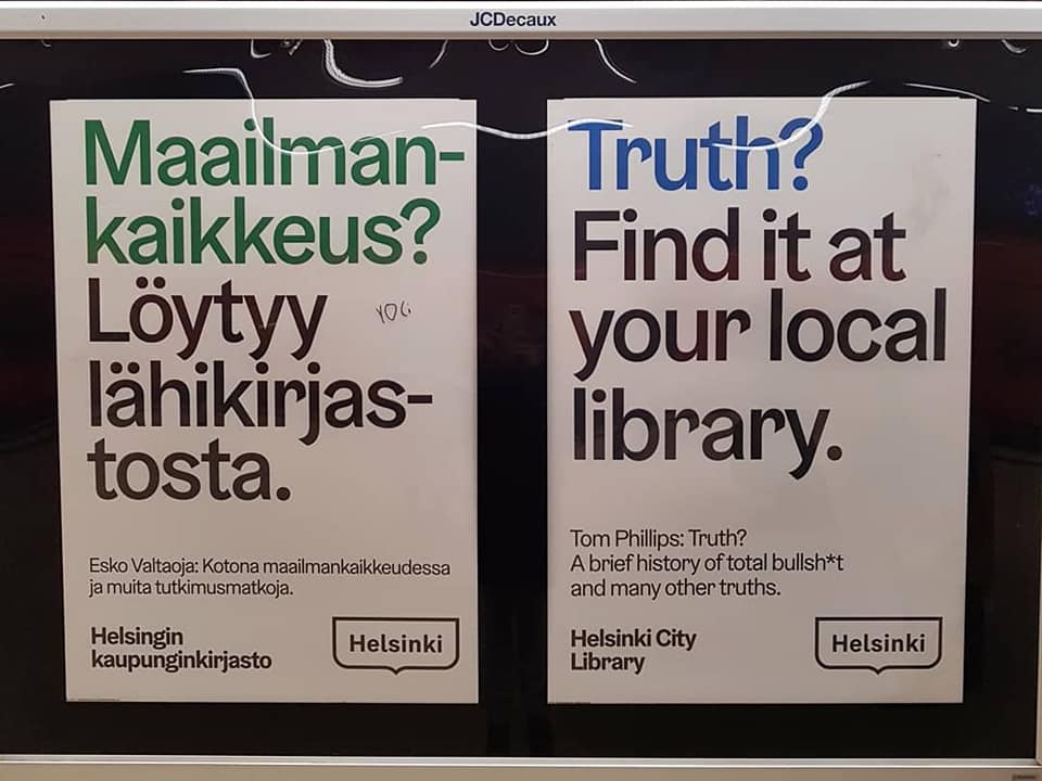 Tommi Laitio (@tommilaitio) on Twitter photo So proud of our current #campaign on #libraries. Library is a #freedomofspeech #institution. We believe that knowledge sets you free. Well done, <a href="/Helsinki/">Helsingin kaupunki</a>, our comms team at <a href="/HelsinkiKuva/">Kulttuuri ja vapaa-aika</a> , our people in our libraries and our marketing agency <a href="/N2Hki/">N2 Helsinki</a>. So proud of our current #campaign on #libraries. Library is a #freedomofspeech #institution. We believe that knowledge sets you free. Well done, <a href="/Helsinki/">Helsingin kaupunki</a>, our comms team at <a href="/HelsinkiKuva/">Kulttuuri ja vapaa-aika</a> , our people in our libraries and our marketing agency <a href="/N2Hki/">N2 Helsinki</a>.