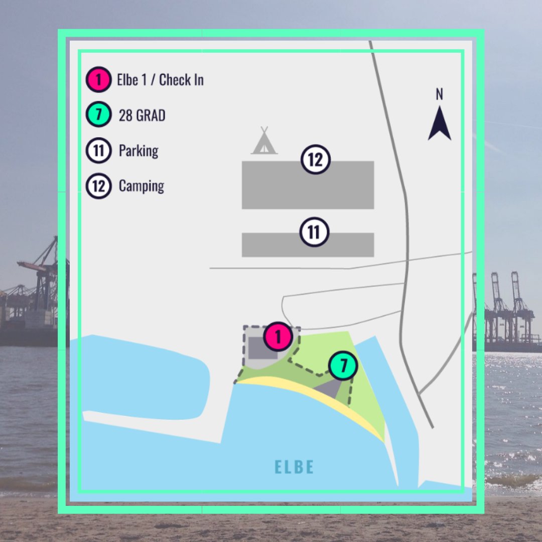 You will find all stages, restaurants and bars, the beach club, the workshop areas and much more directly between the dyke and Elbe - very close to Hamburg. #wirefly2020 #elbe