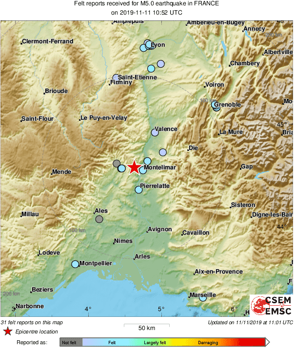 Une forte secousse a été ressentie ce matin de #lyon jusqu'à #marseille.
Merci de suivre les informations des différentes autorités ou services d'urgences.
☎ Ne saturez pas les lignes d'urgences sauf en cas de nécessité.