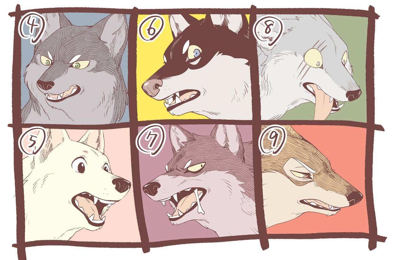 田川ミ こり5巻発売中 大口真神と呼ばれる神格を持った狼 群れを形成し必ず二匹一組で行動する 深雲 みくも 橘 たちばな 阡三と萬八の目付を務める堅物 能天気コンビ 橘は犬 舟月 ふなづき 静風 しずかぜ 序列上位で下の者を