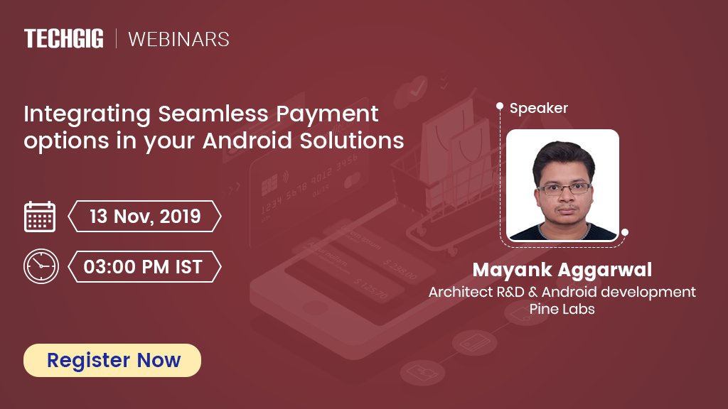 ETTechGig's tweet photo. Know how developers can set up a fast & secure payment method in this webinar with Mayank Aggarwal, @PineLabs. Register here: https://t.co/t7boWU6ius
#TechGigWebinars #ExpertSpeak #TechLead #AndroidApplicationDeveloper #APIIntegration #APITesting #API #Developer https://t.co/YyhUjR1jLo