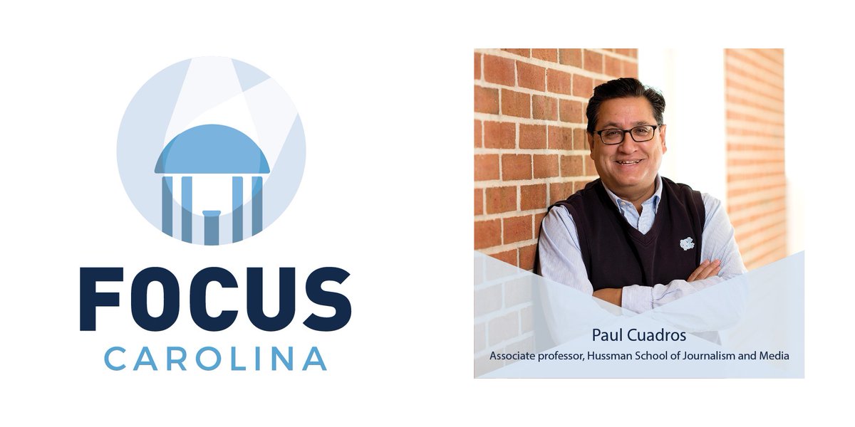TheWellUNC's tweet photo. This week on Focus Carolina, meet associate professor of journalism Paul Cuadros, who researches and writes about race and poverty in North Carolina. Learn more about him and his research on #FocusCarolina on @WCHLChapelboro or online: https://t.co/aecRkqJBZs https://t.co/Auv88jgi97