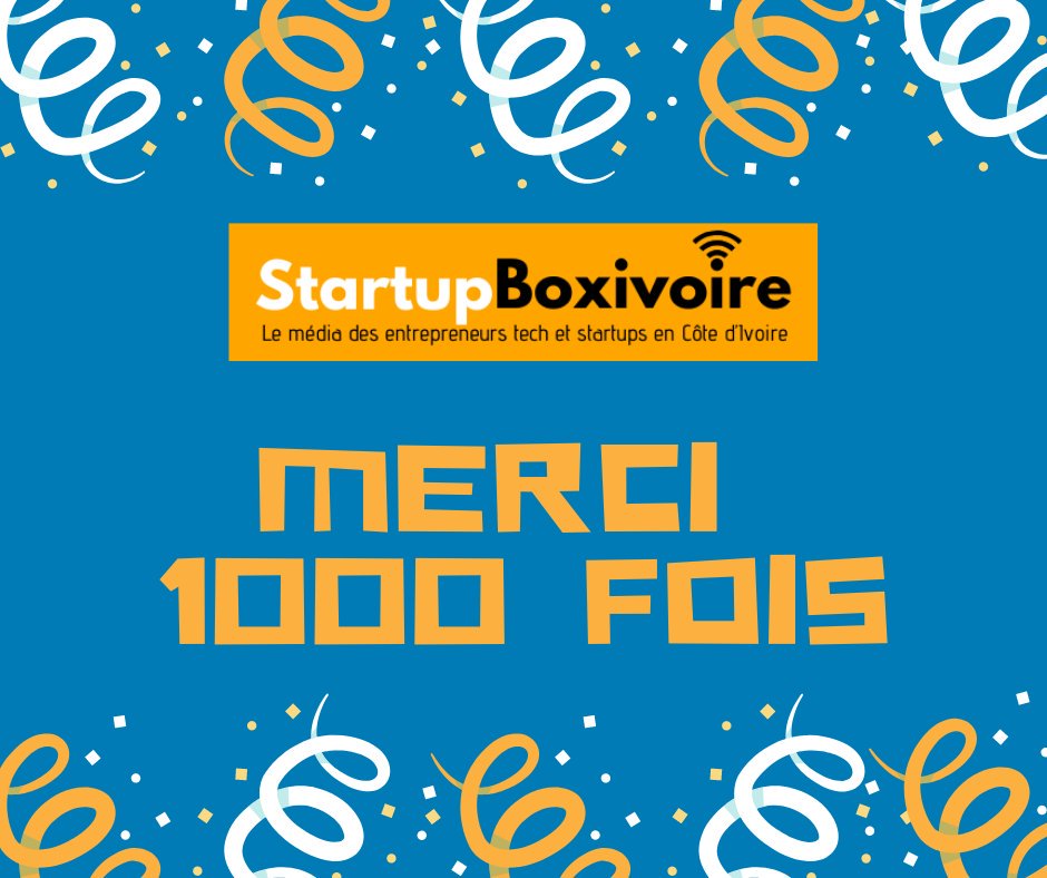 Startup225's tweet photo. #Mercibeaucoup
En trois mois et demi de présence sur LinkedIn, nous avons atteint la barre de 1000 abonnés grâce à vous sans sponsoring.  
Merci de continuer à nous suivre afin de ne rien rater de l'actualité tech et des startups en Côte d'Ivoire. 
#Startup225 #Tech225 https://t.co/1OLUvV3Gce