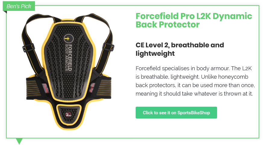 Thank you to BikerRated.com for choosing the Forcefield Pro L2K Dynamic back protector for their special feature on 'The Best Motorcycle Back Protectors'.
​
The full article can be viewed on their website here - bikerrated.com/gear/protectio…