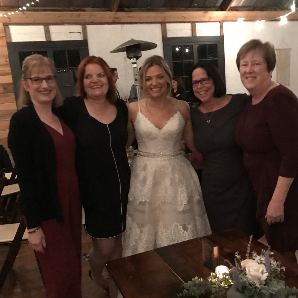 MEDITECHCareers's tweet photo. These #MEDITECHers traveled to NC for a coworkers wedding! Beautiful Bride, Christina, is surrounded by Michelle, Jen, Beth, and Helen! The Travel Agents who book travel together, actually travel together! #Wedding #familyfriendsfun https://t.co/VeQB2nohaS