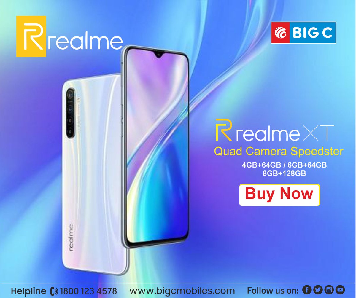 BigCMobilesIND's tweet image. Power up Your Gaming Experience with #RealmeXT, Now Play Games Smoothly ! Take crystal clear photos with #HDRtechnology. Hurry! Be the first one to buy from #BigCMobiles.