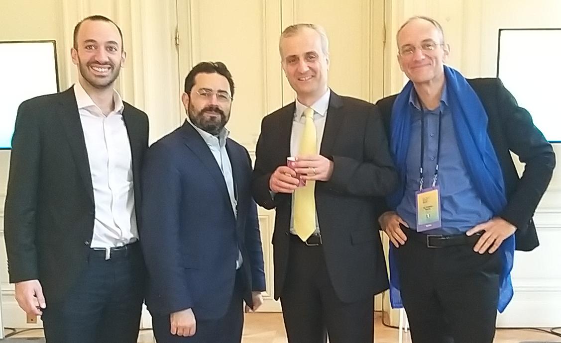 emmanuelnavon's tweet photo. I just bumped into three rockstars (@benjaminhaddad, @HillelNeuer, and @FredericEncel) at #EIPC2019 and we decided to start a band.
All we need is a name. Any suggestions? https://t.co/TsYh9jBg3O