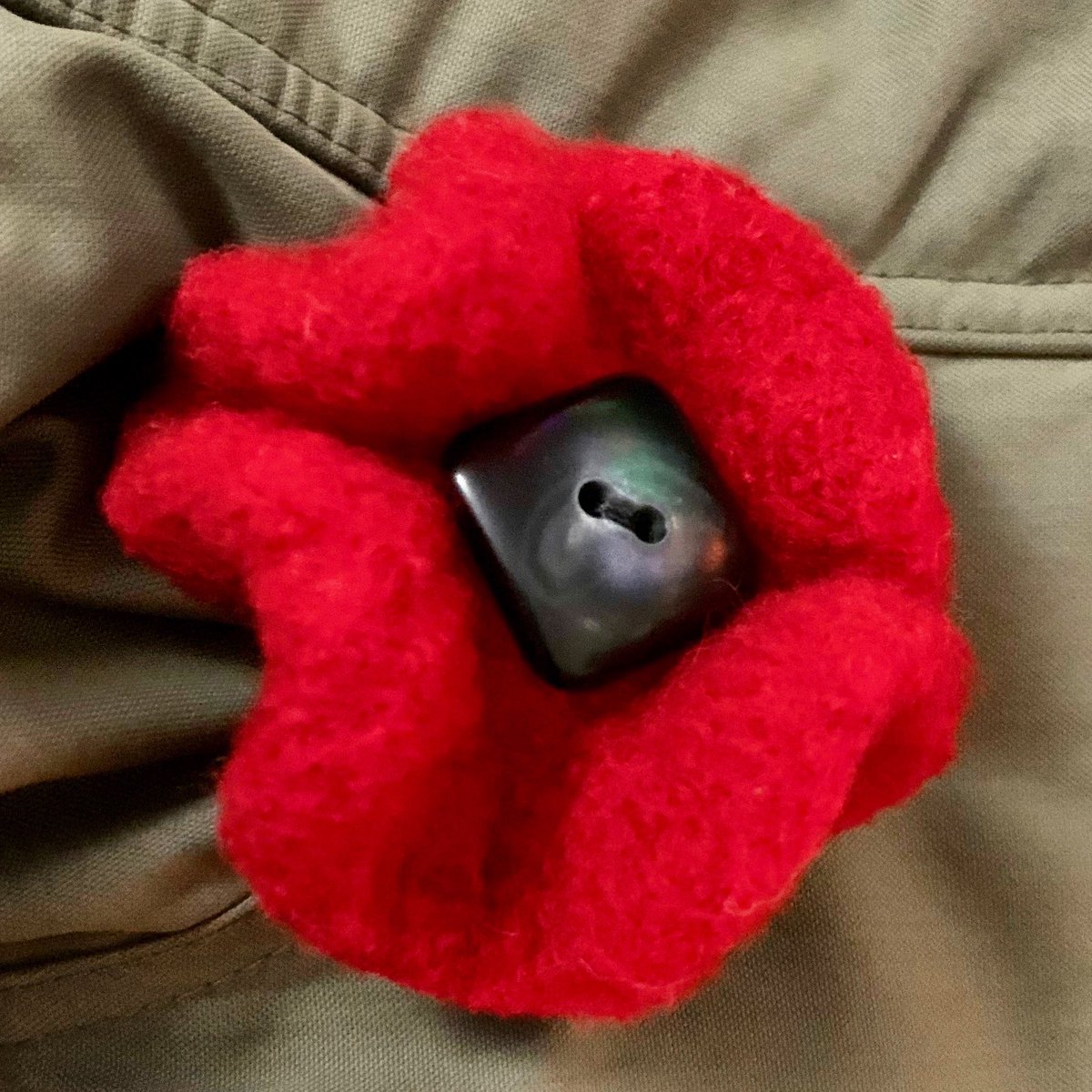 WomensHealth_C's tweet photo. Although I donated to the @RoyalCdnLegion #PoppyFund I was given this homemade #poppy as a gift and I’m wearing it today to support #CanadianVeterans through programs such as #OperationServiceDog #ProjectTraumaSupport and #OperationVetBuild Help out if you can #GetYourPoppy https://t.co/5jFM2xmQpt