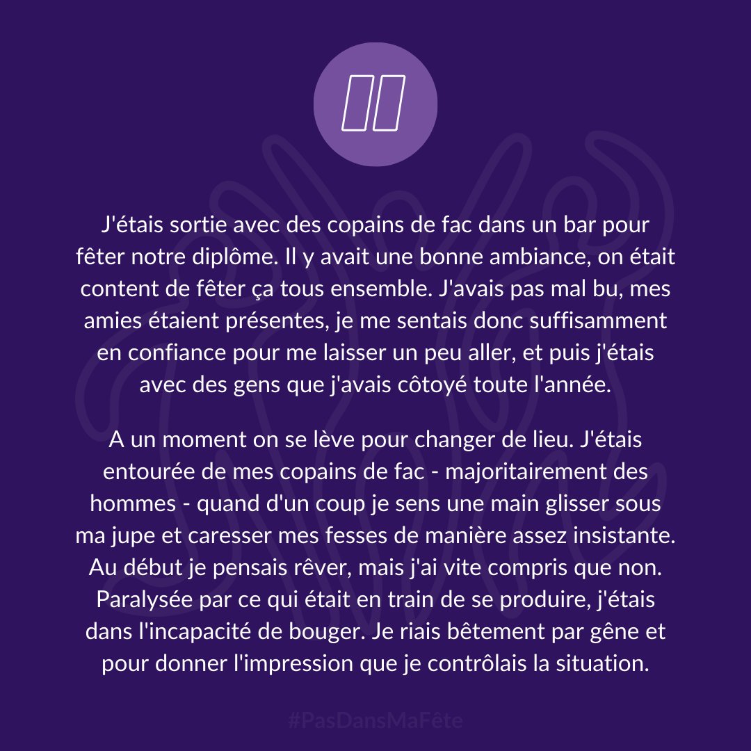 Consentisinfo's tweet photo. Toucher les parties génitales d’une personne sans sa permission est une agression sexuelle. Peu importe son état, sa tenue ou son attitude. La victime n’est jamais coupable.
#PasDansMaFête dénonce les violences sexuelles dont les fêtard·es sont victimes.
#DansonsLibres #MeToo https://t.co/pqu6hNKeaP