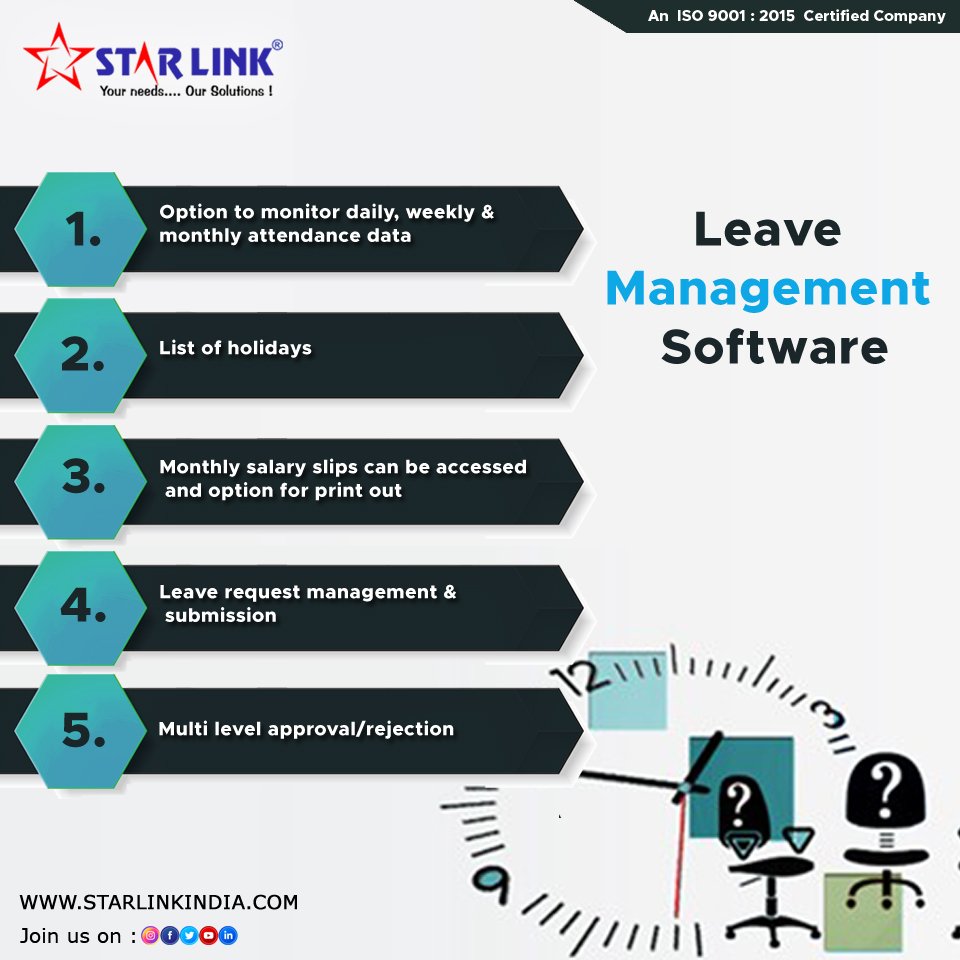 starlinkindia's tweet image. #Leave_Management_Software is an added advancement taking employee awareness with the finest assistance for their personal corporate needs. The software brings some of the upmost features like:
👉Option to monitor daily, weekly &amp;amp; monthly attendance data.
starlinkindia.com