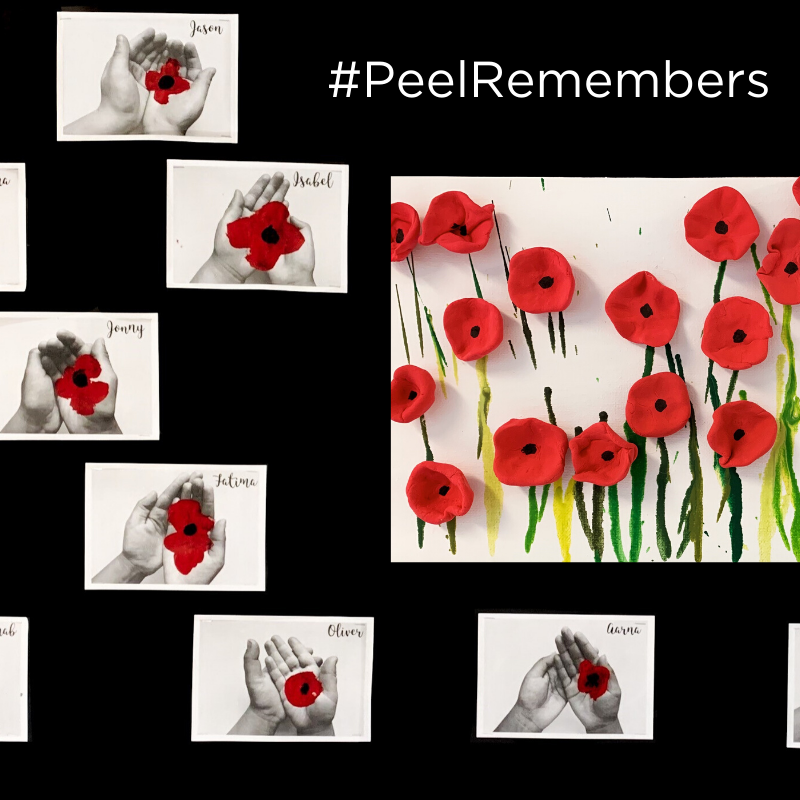 PeelSchools's tweet photo. Today and every day, #PeelRemembers and honour the sacrifices of our Canadian heroes, both past and present, who served and continue to serve to protect our country. #LestWeForget https://t.co/wpshpIkW5S