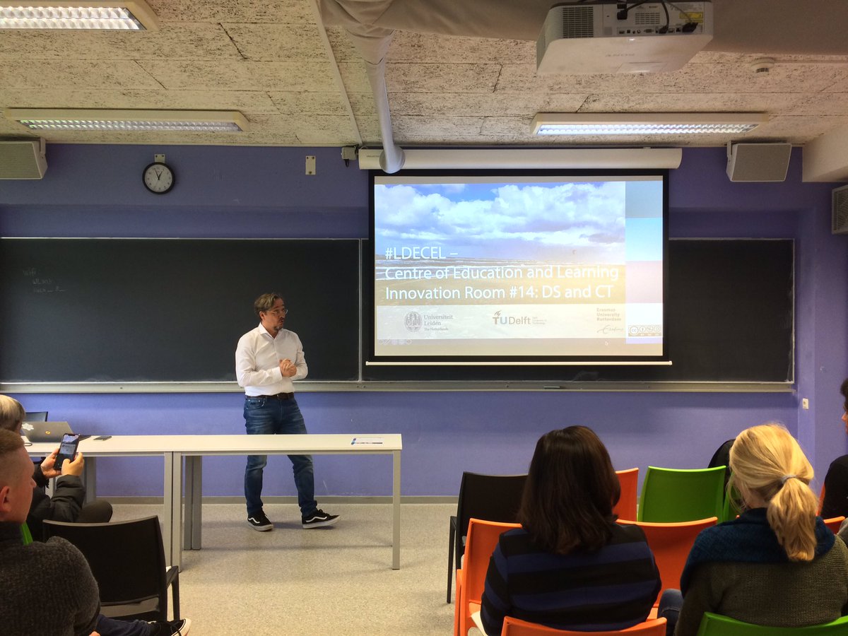 LDECEL's tweet image. Kicking off Innovation Room 14 with a welcome by @marcuspecht. Sharing experiences on #programmingeducation with each other @LIACS! @UniLeiden @erasmusuni @tudelft