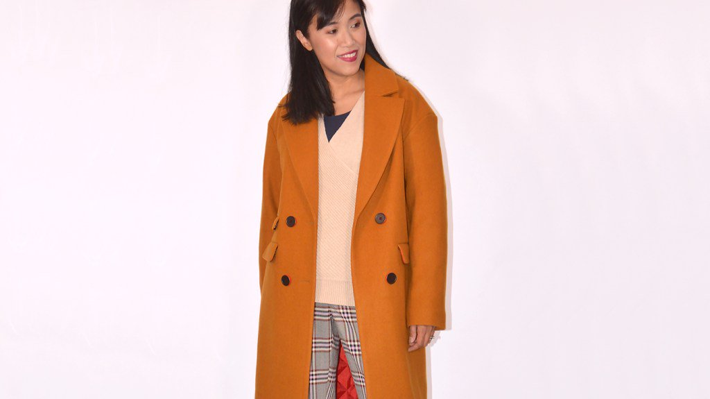 JoyOver40's tweet image. Today’s Outfit: Plaid Pants, Wrap Sweater, and Mustard Coat joyover40.com/todays-outfit-…