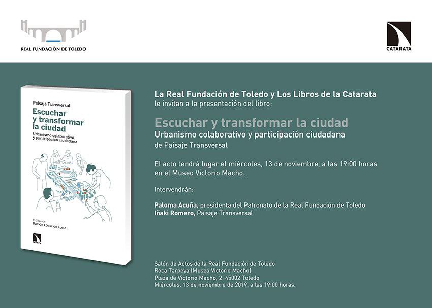 Seguramente la presentación del libro "Escuchar y transformar la ciudad. Urbanismo colaborativo y participación ciudadana" llega a #Toledo en el mejor momento.

Miércoles 13 a las 19.00 en el Museo Victorio Macho.