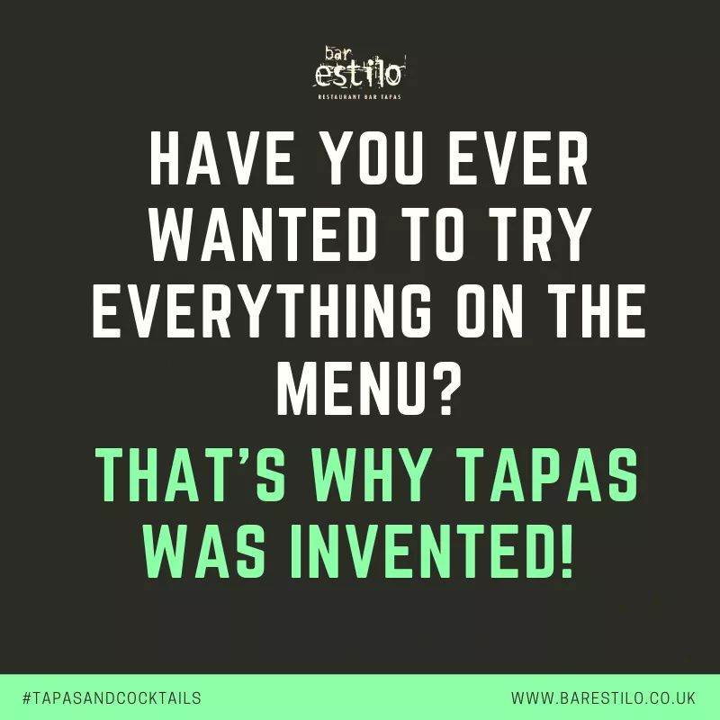 Why settle for something when you can have everything!!! 

Create your perfect table of food at Bar Estilo... Good food is made to be shared.