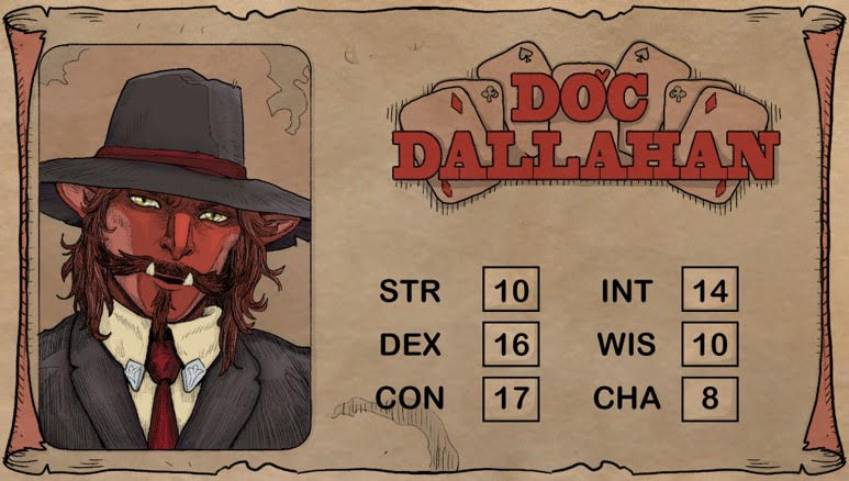 BeyondDahTable's tweet photo. Just got back the third character card we'll have out our display when we #stream this upcoming Sunday! Doc Dallahan isn't a real doctor but his precise hands definitely do a lot of work. @samdutter #rogue #dnd5e #dnd #stream #rp #Hobgoblin #smallstreamer https://t.co/DRepeIrWKB