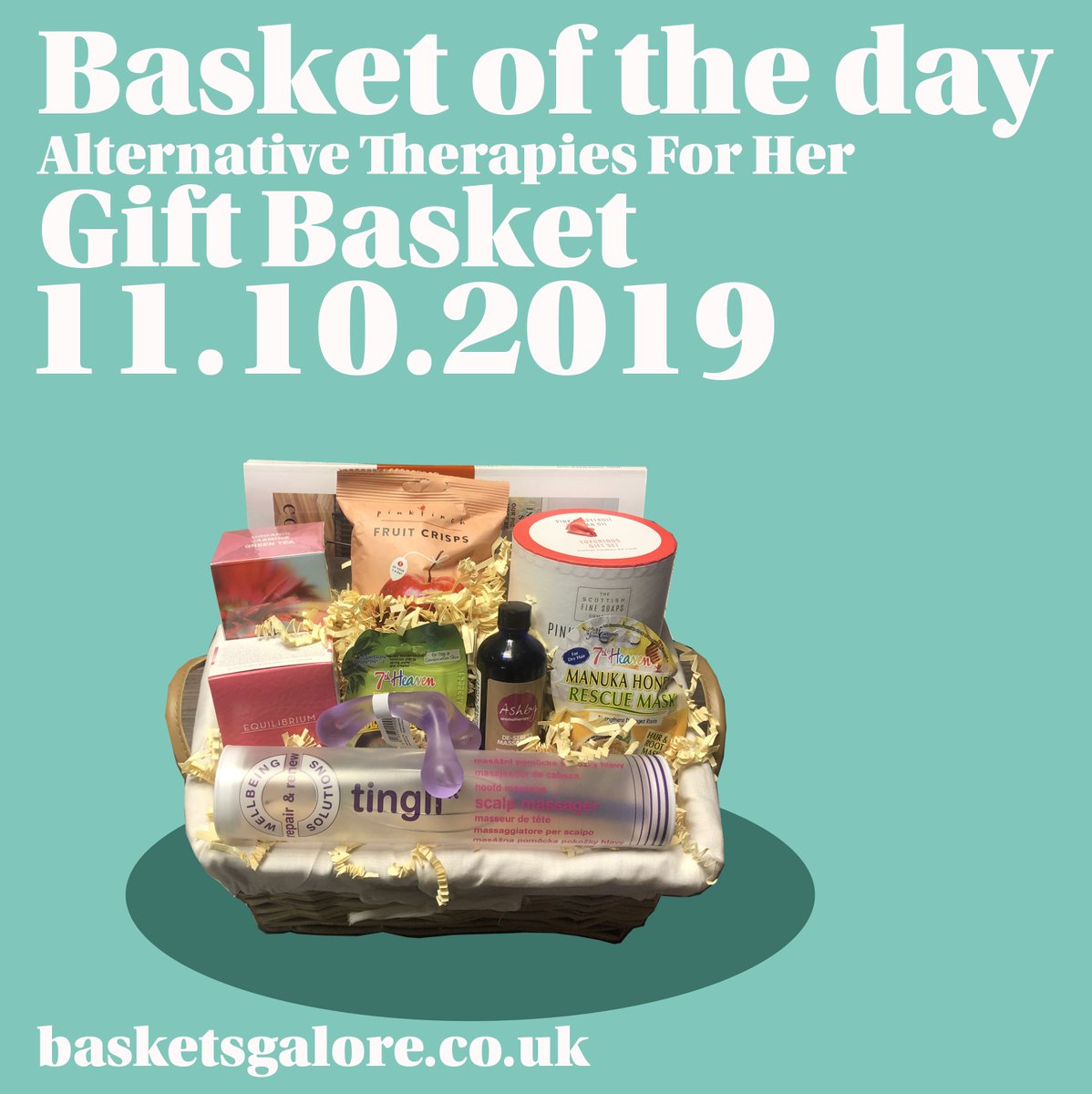 BasketsGalore's tweet image. Today's Gift Basket Of The Day is .... Alternative Therapies For Her Gift Basket &amp;gt;&amp;gt; buff.ly/2CzXcn2 
RT, Like &amp;amp; Follow to enter #prize draw to #win a Gift Basket. More info via our blog. #dailydispatch #gifts #competition #Celebrate