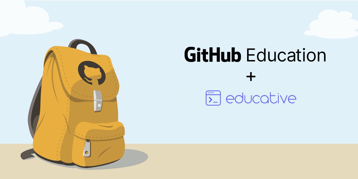 GitHubEducation's tweet photo. Attention students! Our friends over at @EducativeInc now offer SIX free months of 60+ courses covering in-demand topics like Web Development 🕸️, Python 🐍, Java ☕️, and Machine Learning 🤖 as part of the @GitHub Student Developer Pack. https://t.co/waoaV2HfpV #GitHubPack https://t.co/Ot9Akq8mst