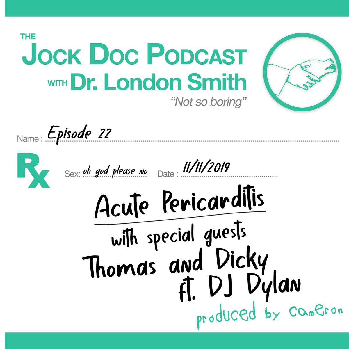 jockdocpodcast's tweet photo. Listen as Dr. London Smith (.com) and his producer Cameron discuss Acute Pericarditis with special guests Thomas and Dicky from @truheroism. Not so boring!

Listen and subscribe!
https://t.co/1Qa6iwIEht  

#health #podcast #medicine #comedy #improv #heroism #myocarditis #cardio https://t.co/u4NlPS8gyo