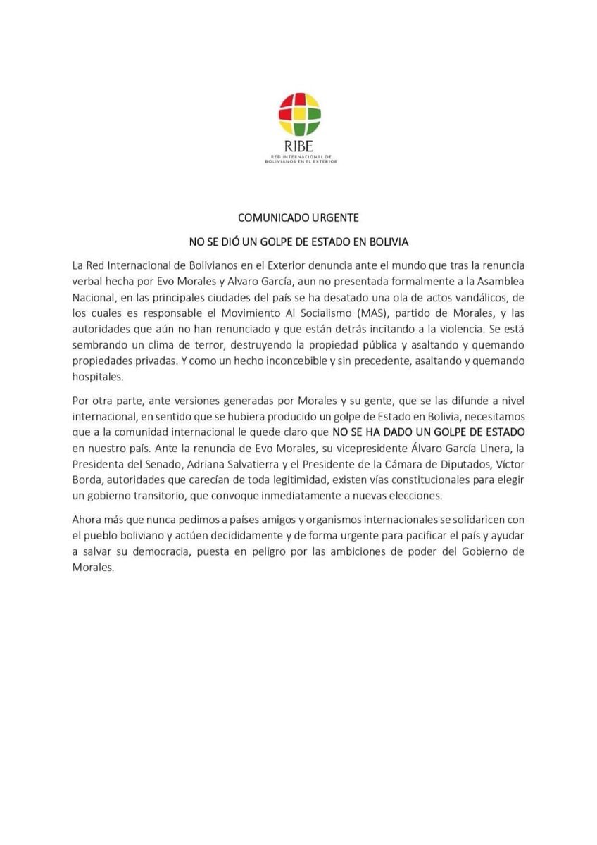 DrewAnelise's tweet photo. The international media is getting a poor and unreliable picture of what truly is going on in Bolivia. Evo Morales is unwanted by the people #EvoMoralesAsesino #NoCoupInBolivia #CNNenEspañol #FernandoDelRincon #EVOTraicionaBolivia https://t.co/7RcRmPc8IE