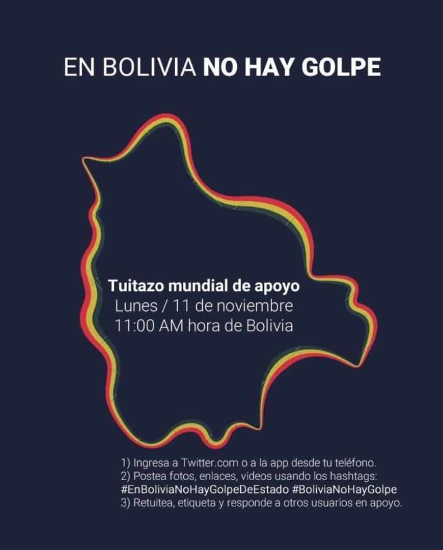 #EnBoliviaNoHayGolpeDeEstado 
#BoliviaLibre 
#Fdelrincon 
#fdescar20