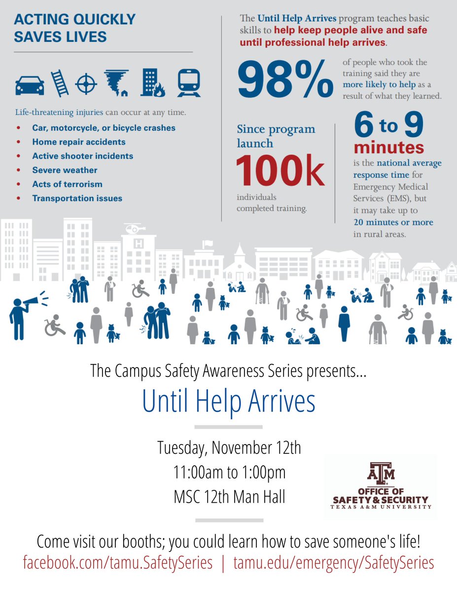 Texas A&M EMS (@tamuems) on Twitter photo We will be teaching lifesaving skills with <a href="/TAMUPolice/">Texas A&M Police</a> and <a href="/tamuccert/">TAMU C-CERT</a> tomorrow from 11am to 1pm. MSC - 12th Man Hallway. Please stop by! We will be teaching lifesaving skills with <a href="/TAMUPolice/">Texas A&M Police</a> and <a href="/tamuccert/">TAMU C-CERT</a> tomorrow from 11am to 1pm. MSC - 12th Man Hallway. Please stop by!